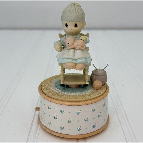 Vintage Enesco Music Box Precious Moments “Brahms Waltz” 1989 Rocks & Rotates - Picture 1 of 4